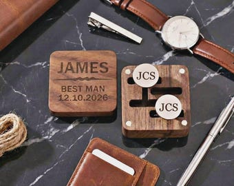Custom Cufflinks Groomsmen Gifts, Engraved Box Optional, Cufflinks for Men Groom, Personalized Grooms man Gift Best Man Cufflinks