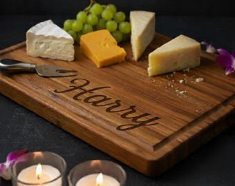 Personalized Bamboo Cutting Board, Engraved Wedding Charcuterie Board, Custom Christmas Gift, Gift for Her, Family Gift, Gifts for Parents