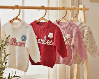 Custom Embroidered Baby Name Sweater: Personalized Knit Gift, Baby Name Sweater, Embroidered Sweater, Personalised Gifts, Baby Gifts