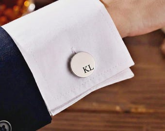 Personalized Cufflinks Groomsmen Gifts, Metal Cuff Links With Wooden Box, Custom Wedding Day Cuff links Gift, Gift For Husband