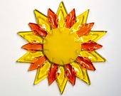 Fused Glass Sunshine Sun Catcher: orange & yellow - mother's day gift, birthday gift, get well, thank you gift, client gift, artist gift
