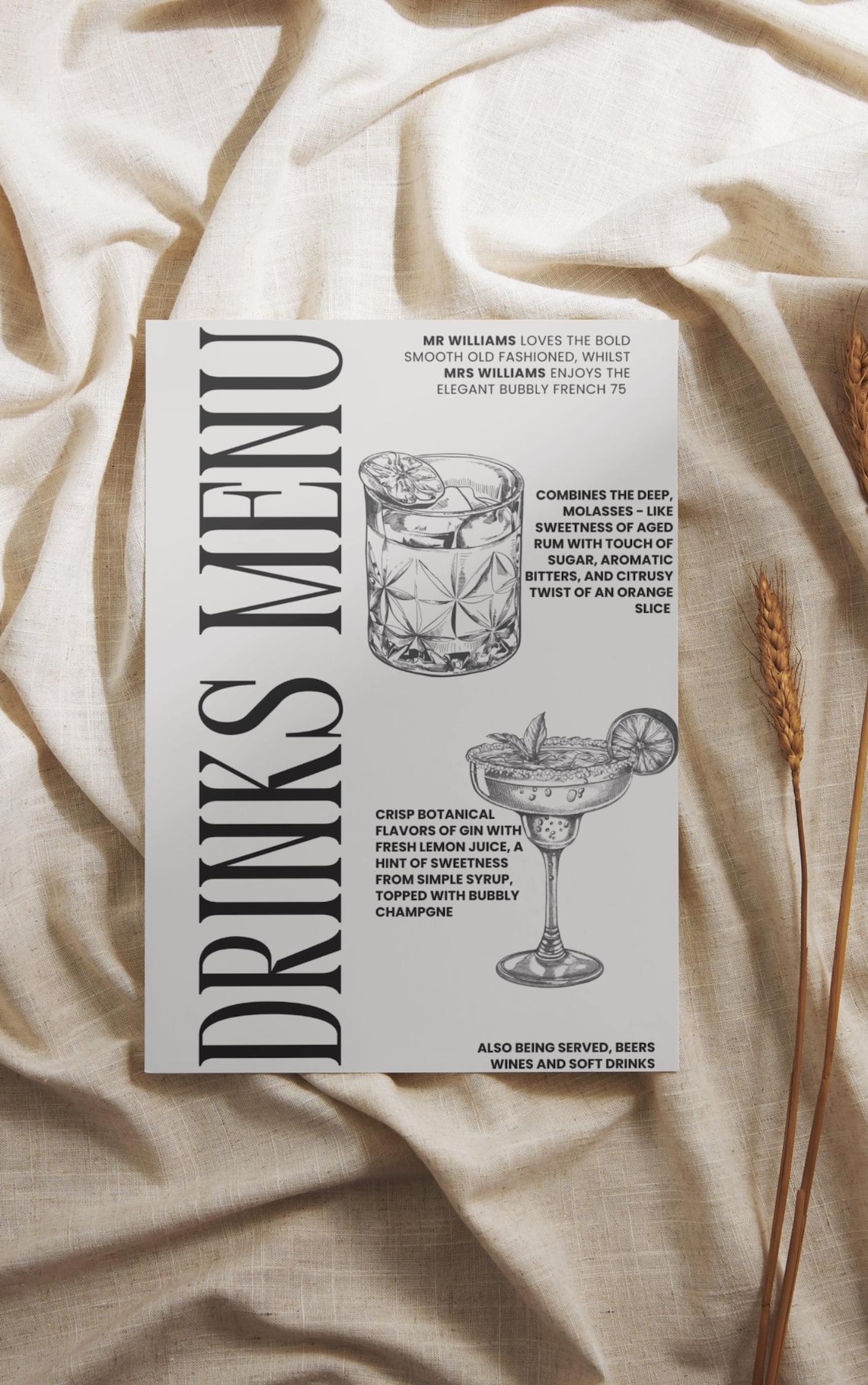 Cocktail Drinks Menu Template Signature Drinks Menu Template Editable Cocktail Drinks Menu Template Signature Drinks Menu Template Editable