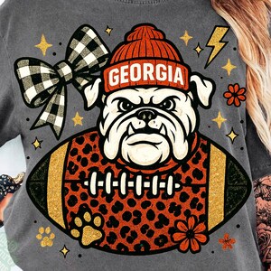 Bulldog Spirit PNG Design, Retro Bulldogs Mascot Clipart for Shirts, School Football Game Day Sublimation, Team Pride Digital File