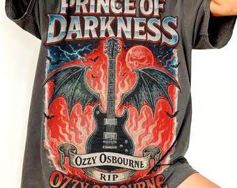 Salve Príncipe de las Tinieblas PNG / Diseño de rock gótico vintage / Clipart de heavy metal retro / Archivo de sublimación oscura / Música de moda PNG