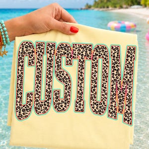 Custom Summer Name Png, Personalized Leopard Text PNG, Summer Salty Png Design, Custom Word PNG, Preppy Varsity Sunkissed png, Custom design