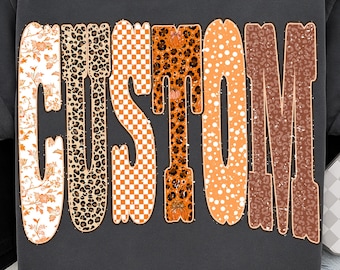 Custom Fall PNG Design, Personalized Autumn Name PNG, Cozy Pumpkin Season Clipart, Fall Shirt Design, Custom Sublimation, Custom Fall design
