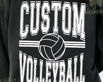 Custom Volleyball PNG, Distressed Varsity Sports Team Design (Digital Download)