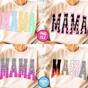 Retro Mama Varsity Png Bundle, Mama Png Design, Retro Mama Png, Mama Png, Glitter Mama Png, Mama Sublimation Design, Digital Download