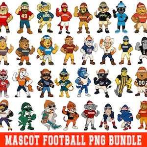 Retro Mascot Football png Bundle, Retro Football Mascot png, Mascot Png, Football PNG, Game Day Football png, Football Animal png download