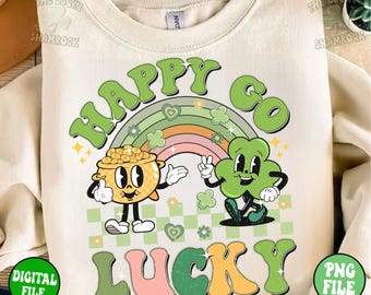 Retro St Patrick's Day Kids Png, Shirt Design (Digital Download)