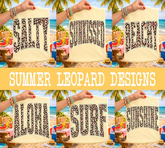 summer png bundle, leopard summer png, beach shirt Png, sublimation designs, DTF transfer ready, retro summer png, coastal girl png