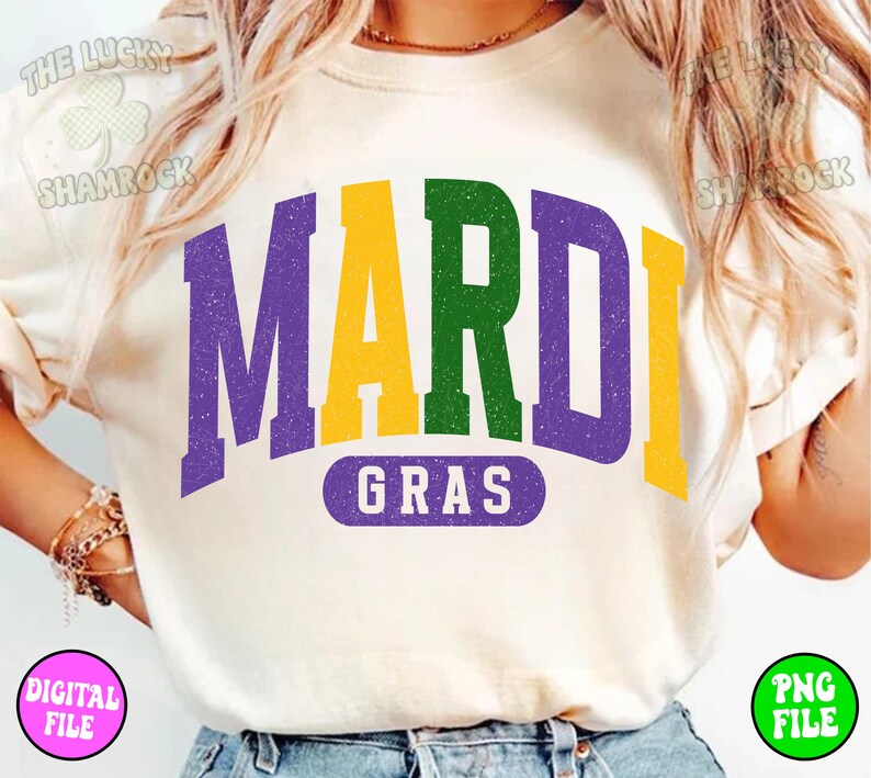 Mardi Gras Svg, Mardi Gras Png, Mardi Gras Varsity Png, Luisiana Svg, Flor de lis Png, Mardi Gras Shirt png, Retro Mardi Gras Png imagen 2