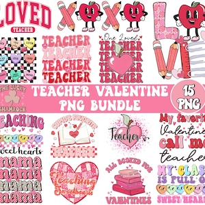 Teacher Valentine Png Bundle, Teacher png bundle, Teacher Valentine png, valentines day png, valentine teacher png, teacher valentines png