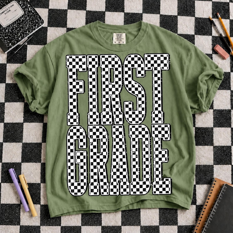 Kariertes Schulanfangs-Paket (PNG), Erster Schultag (PNG), Vorschule, erste und zweite Klasse (PNG), Schulanfang im Preppy-Stil (PNG), Lehrer-PNG Bild 6