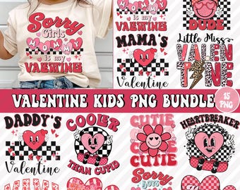 Valentine Kids Png Bundle, Kids png bundle, Retro Valentine png, valentines day png, valentine Kids png, Kids Shirt Png, Girl Boy Valentine