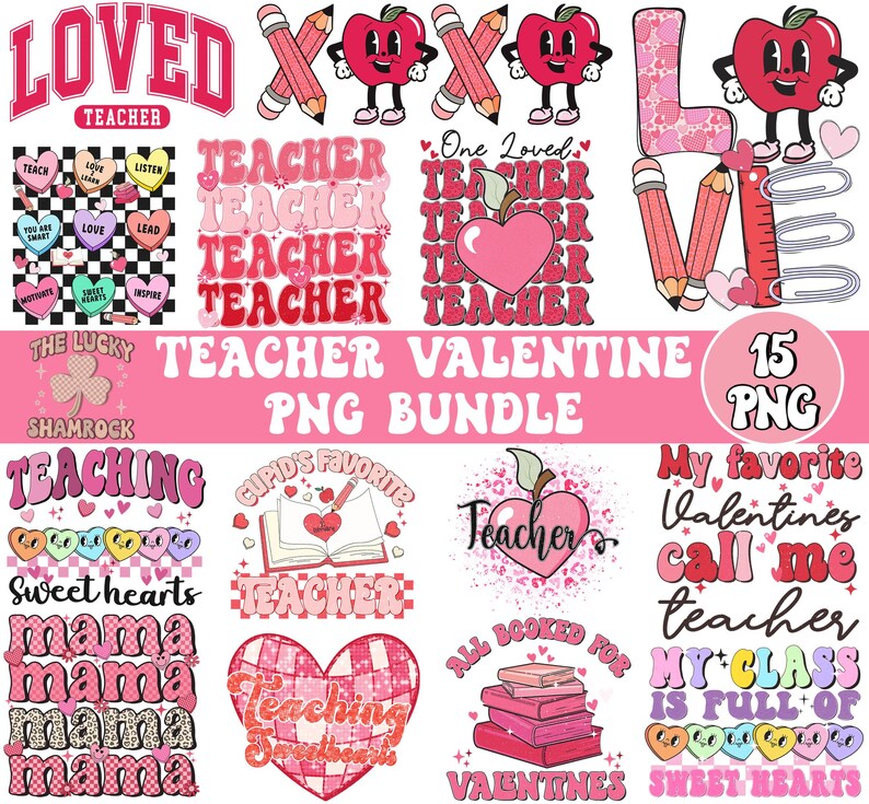 Valentine Mega Bundle Png, Retro Valentine Png, Valentines Day Png ...
