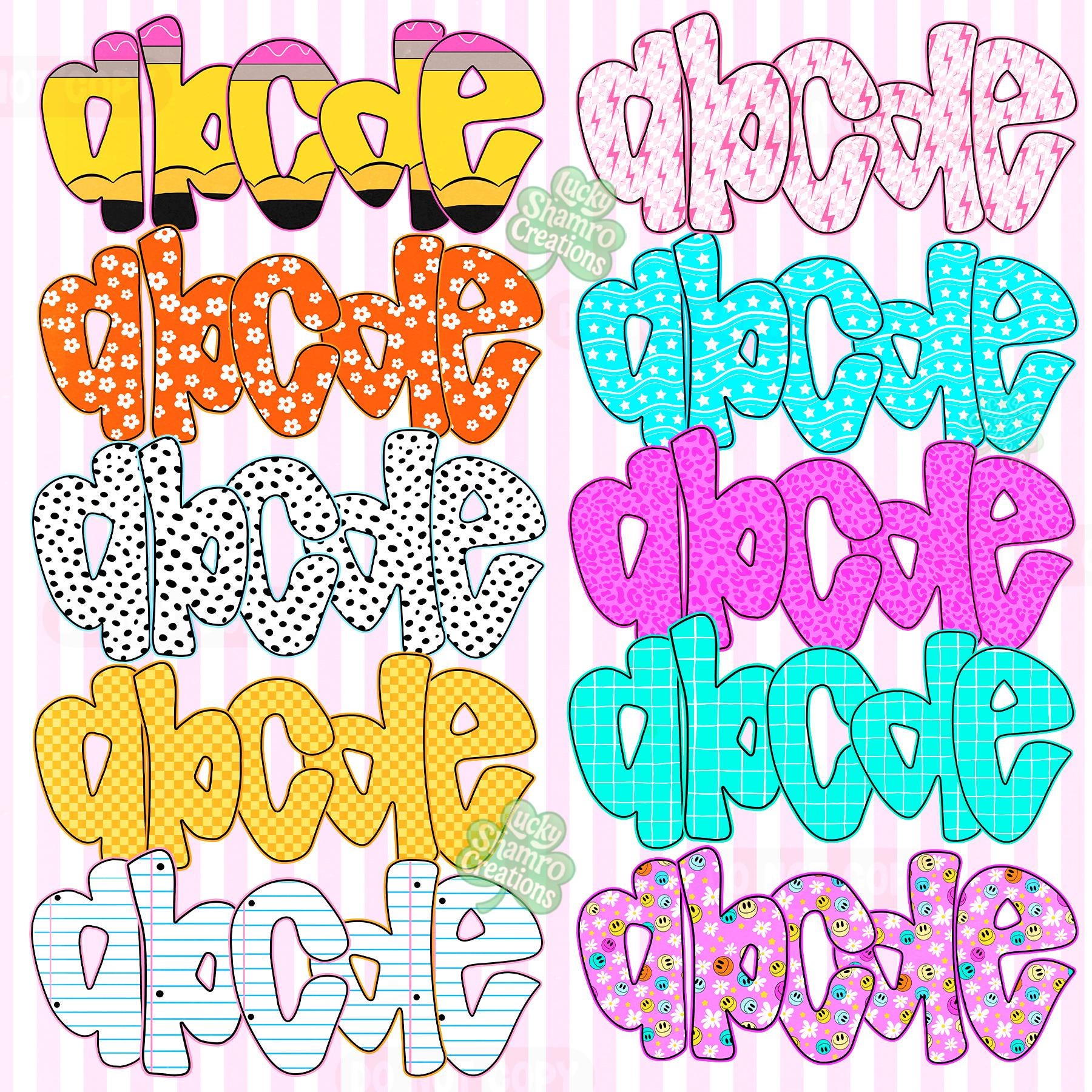 Preppy Alphabet Bundle, Back to School Alphabet, School Alphabet Png ...