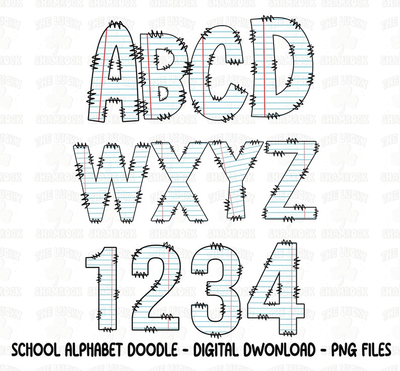 School Alphabet Png Bundle, School Doodle Png, Teacher Clipart Png ...