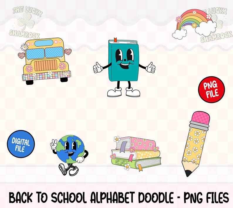 School Alphabet Doodle Png, Alphabet Png Bundle, Teacher Doodle Png ...