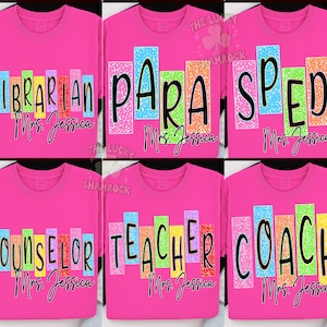 School Occupation Png Bundle, Dalmatian Dots Png, Preppy First Day of School, Back To School Teacher Png, Teacher Para Sped Librarian png