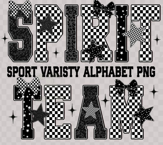 Sport Alphabet Png, Basbeall Alphabet Png, Varsity Letters Png, Game day png, Game day Alphabet Png, checkered png, Sports Alphabet png