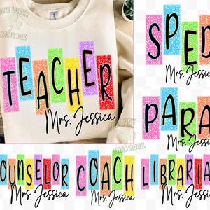 School Occupation Png Bundle, Dalmatian Dots Png, Preppy First Day of School, Back To School Teacher Png, Teacher Para Sped Librarian png