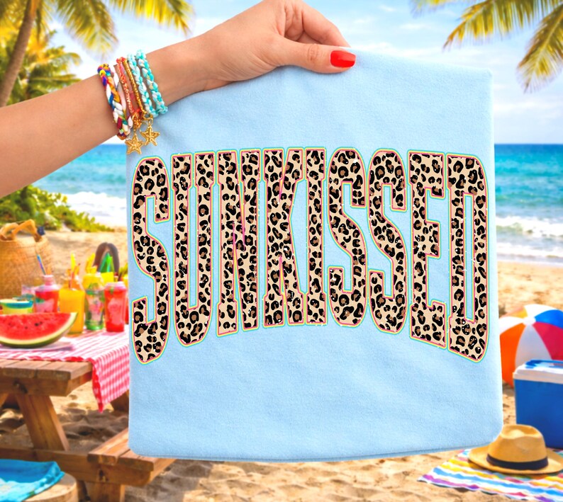 Sunkissed Summer Png, Salty Soul png design, Retro Summer png, summer vibes png, Leopard Sunkissed Summer, boho summer png, Cute Summer png image 4