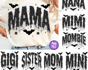 Spooky Halloween Png Bundle, Retro Halloween Png, Spooky Mama mini Png, Trendy Halloween Png, Gruselige Saison Png, Mombie Png, Horror PNG Datei