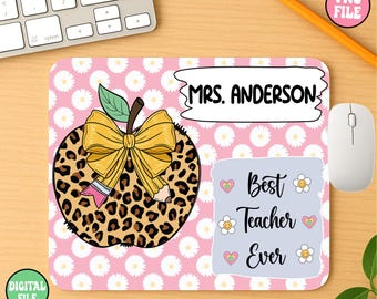 Custom Teacher Mousepad PNG, Retro Apple Design (Digital Download)