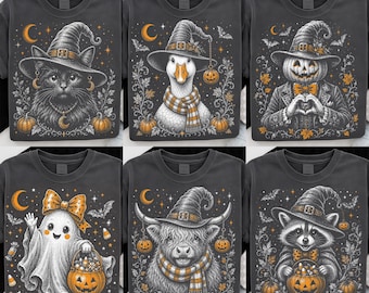 Retro Vintage Halloween PNG Bundle, Retro Halloween Png, Preppy Halloween Png, Spooky Season Png, Retro Fall png, Trendy Fall Halloween png