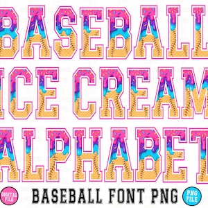 Eiscreme Tropfen Alphabet Doodle PNG, tropfendes Gekritzel, rosa & blaue Varsity Buchstaben Png, Baseball Eiscreme Tropfen, Baseball Schriftart png