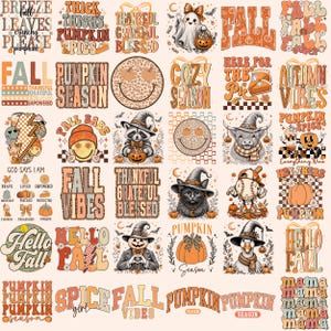 Retro Fall Png Bundle, Cozy Season png, Retro Vintage Fall Png, Fall Shirt Png,  Preppy Autumn Png, Pumpkin Season Png, Autumn Season Png
