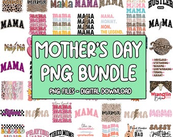 Paquete SVG del Día de la Madre, Paquete Mamá PNG, Mamá SVG, Mamá Png, Diseño de Camiseta Mamá, Mamá Occidental Png, Vibras Maternas SVG, Paquete SVG PNG Retro