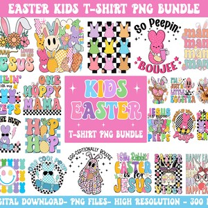 Easter Kids Png Bundle, Easter Png Bundle, Retro Easter png bundle, Kids Easter shirt, Easter Kids png, Kids shirt png, Toddler easter kids