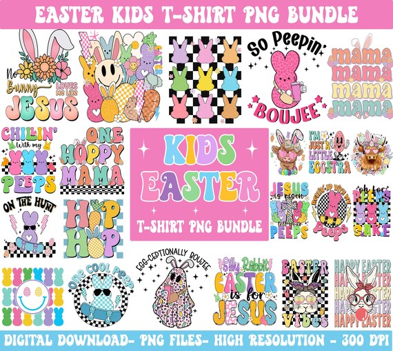 Easter Kids Png Bundle, Easter Png Bundle, Retro Easter png bundle, Kids Easter shirt, Easter Kids png, Kids shirt png, Toddler easter kids