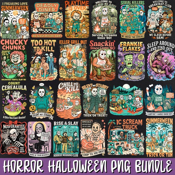 Horror Halloween Characters png, Retro Halloween png, Spooky Halloween Character png, Trendy Halloween png, Killers Shirt Png, Scary png