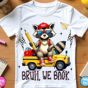 Bruh we back png, Tillbaka till skolan PNG, Första skoldagen, Skolpojke PNG, Tvättbjörnsskoldesign, Rolig klassrumsdjur Clipart, Png-fil bild 2