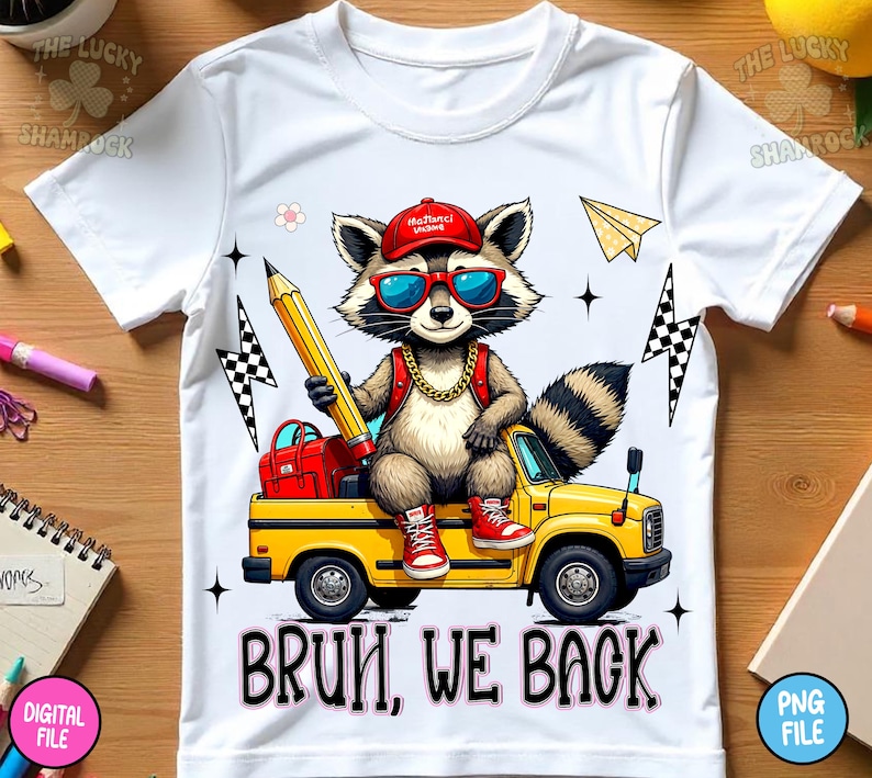 Bruh we back png, Tillbaka till skolan PNG, Första skoldagen, Skolpojke PNG, Tvättbjörnsskoldesign, Rolig klassrumsdjur Clipart, Png-fil bild 2