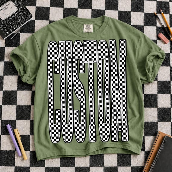 Custom Checkered PNG, Checkered Name Shirt PNG, Personalized Kids Shirt Design, Trendy Custom Typography Sublimation PNG, Custom Mama png