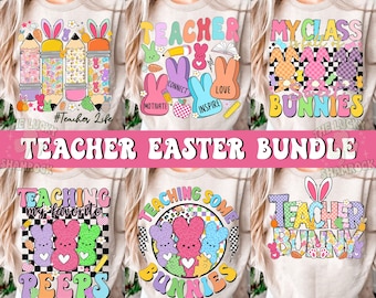 Easter Teacher Png Bundle, Easter Teacher Png, Happy Easter day png, Teacher Png, Teacher bunny png, Easter shirt Design Bundle, Png Bundle