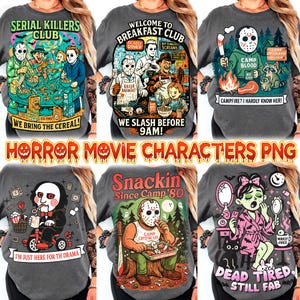 Horror Characters png, Retro Halloween shirt png, Spooky Halloween Character PNG, Trendy Halloween png, Killers Shirt Png Design, Scary png