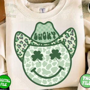 Howdy St Patrick day png, Retro Western Patricks Day PNG, Lucky St Patricks Day Png, St Patricks Day Cowboy png, Western Irish Sublimation