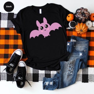 Adorable Bat Halloween T-shirt, Cute Halloween T-shirt, Cute Bat Halloween Shirt, Spooky Bat Shirt, Halloween Fall Fashion, Bat Lover Shirt
