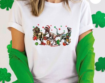 Dinosaur Christmas T-Shirt, Dinosaur Shirt, Funny Christmas Shirt, Christmas Gift, Dinosaur Lover Tee, Dinosaur Christmas, Dinosaur tshirt