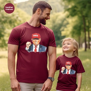 Trump with Maga Hat Shirt, President Trump, Make America Great Again, Trump 2024 T-Shirt, Political Shirt, Powerful Election Shirt, Gifts
