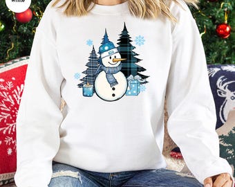 Christmas Snowman Winter Sweatshirt, Xmas Tree Shirt, Winter Season Sweatshirt, Christmas Party Gifts, Winter Shirts, Snowman Lover Hoodies