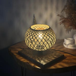 Wooden Lampshade - Handmade Rustic Night Lamp – Wooden Bedside Light – Lighting for Bedroom or Living Room - Wooden Table Lamp - Lampshade -