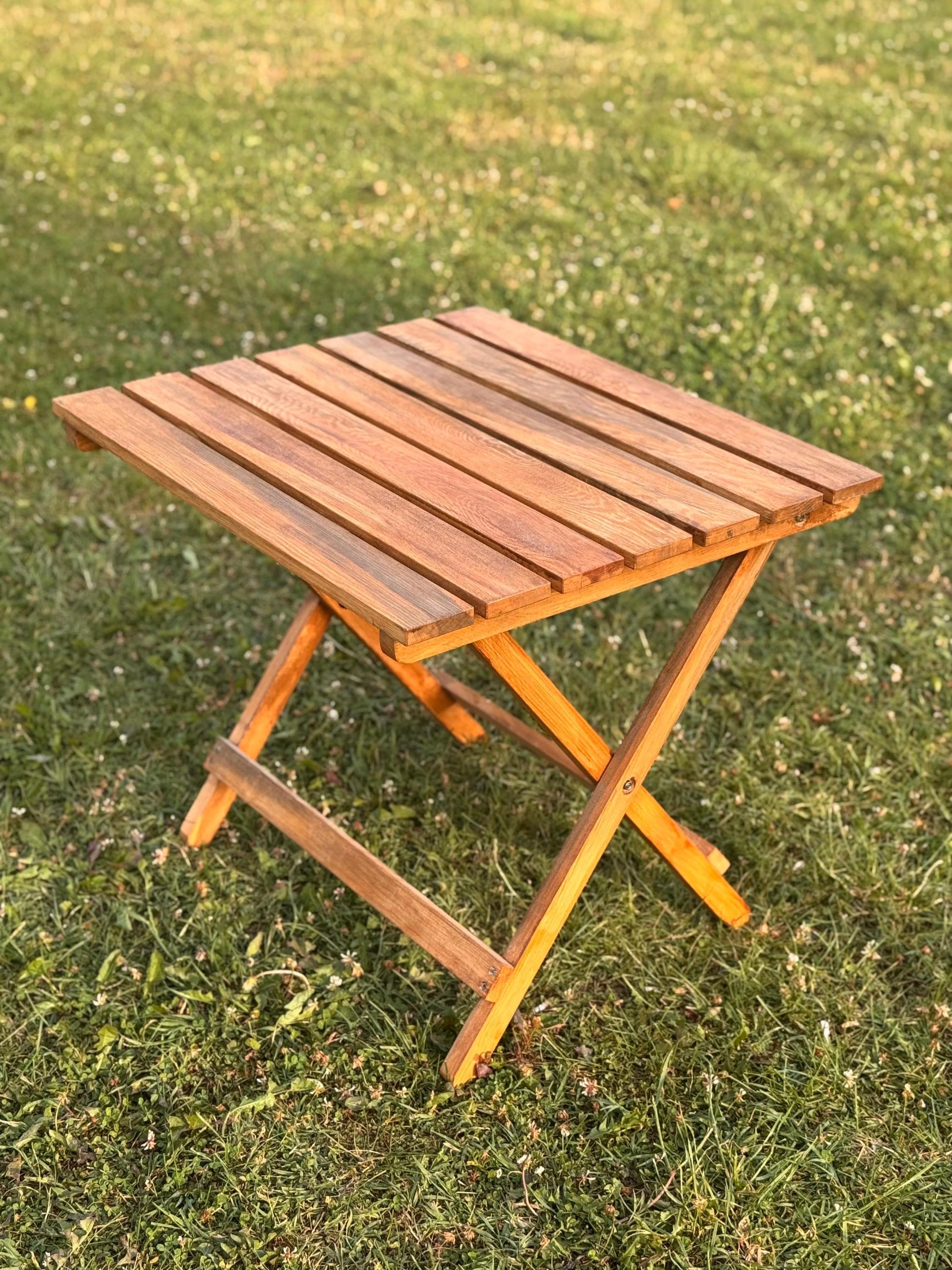 Handmade Foldable Pine Wood Outdoor Table: Rustic Patio, Picnic