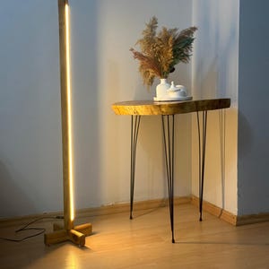Modern Wooden Floor Lamp, LED Light Minimalist Design, Decorative lighting, Rustic Standing lamp, Handcrafted Wood LED lamp