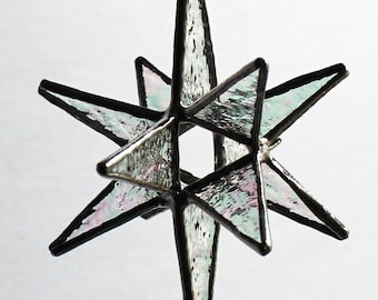 Handmade Stained Glass Moravian Star Ornament, Custom Christmas Decoration